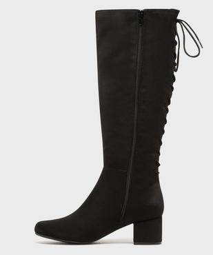 Bottes à talon en suédine avec laçage femme vue3 - VALENTINA BALDA - GEMO