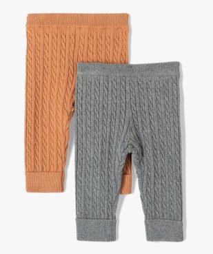 Pantalon bébé en maille torsadée (lot de 2) vue1 - GEMO(BB COUCHE) - GEMO