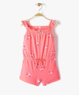 Combishort bébé fille à bretelles volantées vue1 - GEMO(BEBE DEBT) - GEMO