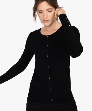 Gilet femme en maille fine avec boutons fantaisie vue1 - GEMO(FEMME PAP) - GEMO