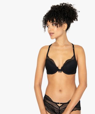 Soutien-gorge en dentelle avec dos fantaisie vue2 - GEMO(HOMWR FEM) - GEMO