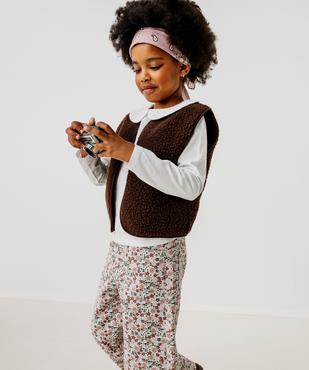 Gilet sans manches en maille sherpa fille vue1 - GEMO 4G FILLE - GEMO