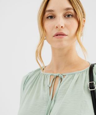 Robe courte à manches longues en satin femme vue3 - GEMO(FEMME PAP) - GEMO