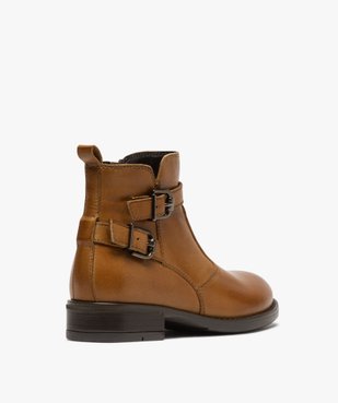 Boots fille dessus cuir uni à bride décorative vue4 - GEMO (ENFANT) - GEMO