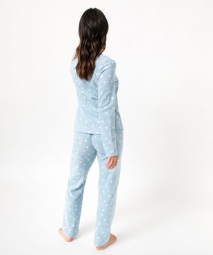 Pyjama imprimé en maille polaire femme vue3 - 1E PRIX BY GEMO - GEMO