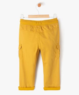 Pantalon coupe cargo doublé avec taille élastique bébé garçon  vue3 - GEMO(BEBE DEBT) - GEMO