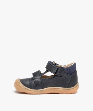 Chaussures premiers pas bébé garçon unies à scratch – NA! vue3 - NA! - GEMO