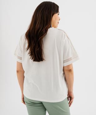 Tee-shirt manches courtes avec détails brodés femme grande taille vue3 - GEMO 4G GT - GEMO