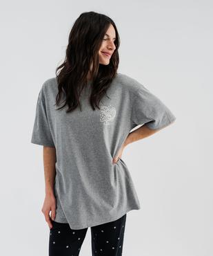 Haut de pyjama manches courtes imprimé devant et dos mixte vue6 - GEMO 4G FEMME - GEMO