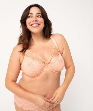 Soutien-gorge femme grande taille dos dentelle fantaisie vue2 - GEMO(HOMWR FEM) - GEMO