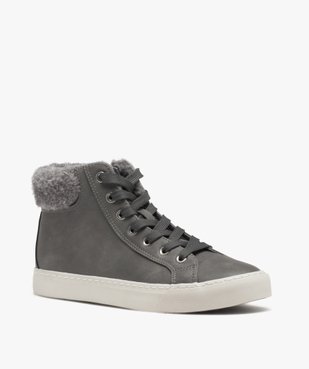 Baskets femme mid-cut unies avec col fourré et à zip vue2 - FOLLOW ME G4G - GEMO