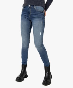 Jean femme coupe Slim aspect usé vue1 - GEMO(FEMME PAP) - GEMO