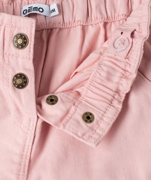 Short bébé fille uni avec ceinture élastiquée vue2 - GEMO(BEBE DEBT) - GEMO