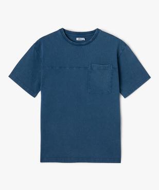 Tee-shirt uni à poche poitrine garçon vue1 - GEMO (JUNIOR) - GEMO