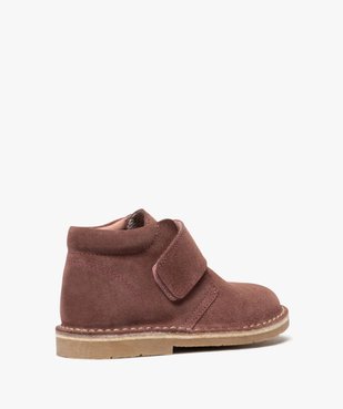 Boots enfant unis en cuir à fermeture scratch vue4 - GEMO (ENFANT) - GEMO