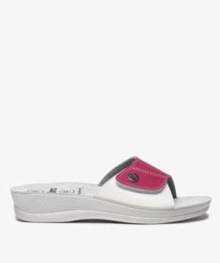 Mules femme confort ouvertes à bride scratch bicolore vue1 - GEMO (CONFORT) - GEMO