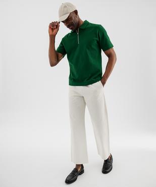 Polo manches courtes à col zippé homme vue5 - GEMO 4G HOMME - GEMO
