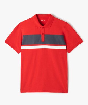 Polo droit à manches courtes garçon vue1 - GEMO (JUNIOR) - GEMO