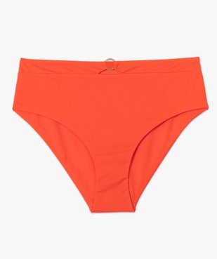Bas de maillot de bain femme uni forme culotte taille haute vue4 - GEMO (PLAGE) - GEMO