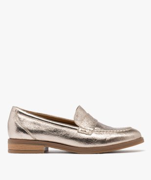 Mocassins dessus et semelle intérieure cuir à tige brillante femme vue1 - TANEO - GEMO