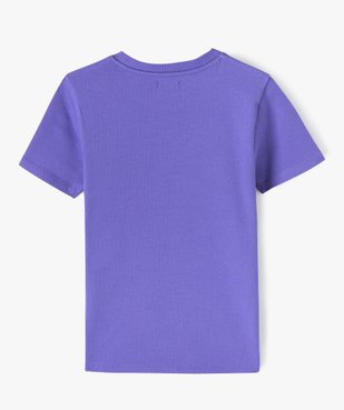 Tee-shirt fille en maille côtelée à manches courtes vue4 - GEMO (JUNIOR) - GEMO