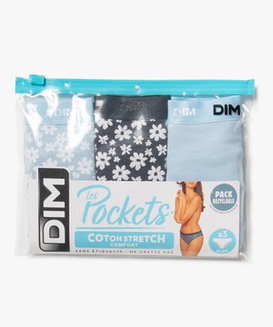 Culottes confort en coton stretch femme (lot de 3) - Les Pockets Dim vue2 - DIM - GEMO
