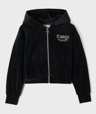 Sweat de sport zippé à capuche en velours fille - Camps United vue3 - CAMPS US - GEMO