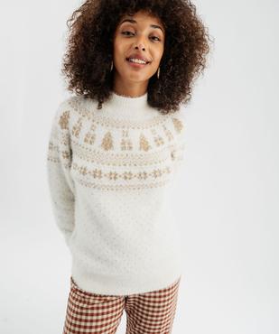 Pull jacquard pailleté et duveteux spécial Noël vue4 - GEMO(FEMME PAP) - GEMO