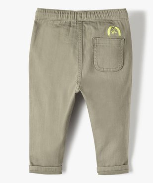 Pantalon bébé garçon en toile avec larges poches plaquées vue3 - GEMO(BEBE DEBT) - GEMO