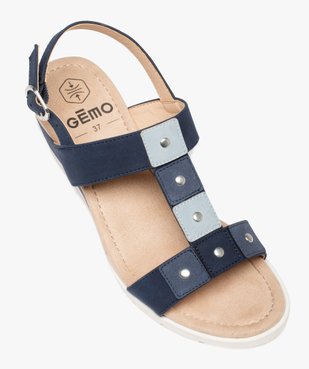 Sandales compensées femme confort en suédine vue5 - GEMO(URBAIN) - GEMO