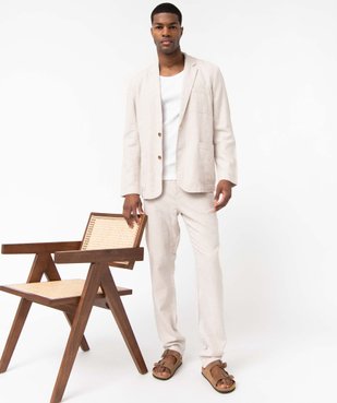 Pantalon homme coupe chino en lin mélangé vue5 - GEMO 4G HOMME - GEMO