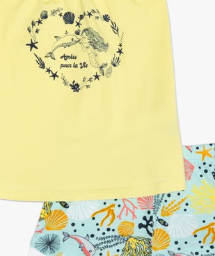 Pyjashort fille à bretelles et motifs marins vue3 - GEMO (ENFANT) - GEMO