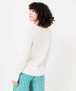 Gilet en maille ajourée et boutons nacrés femme vue3 - GEMO(FEMME PAP) - GEMO