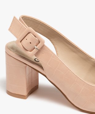 Escarpins femme unis à talon ouvert et bout amande vue6 - GEMO(URBAIN) - GEMO