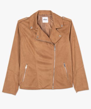 Veste femme en suédine esprit biker vue4 - GEMO (G TAILLE) - GEMO