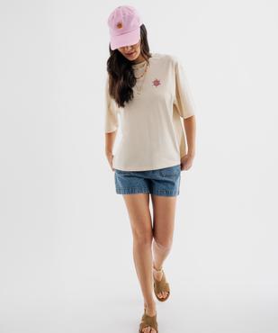 Tee-shirt manches courtes à motif brodé devant et dos homme vue4 - GEMO(FEMME PAP) - GEMO
