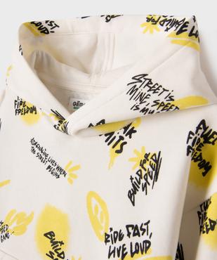 Sweat à capuche avec inscriptions graffiti garçon vue2 - GEMO 4G GARCON - GEMO