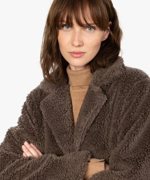 Manteau femme 3/4 en sherpa vue2 - Nikesneakers(FEMME PAP) - Nikesneakers
