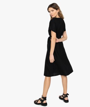 Robe femme boutonnée en lin/viscose vue3 - GEMO(FEMME PAP) - GEMO