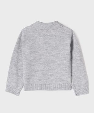 Pull à col chemise en maille chinée fille vue3 - GEMO (ENFANT) - GEMO