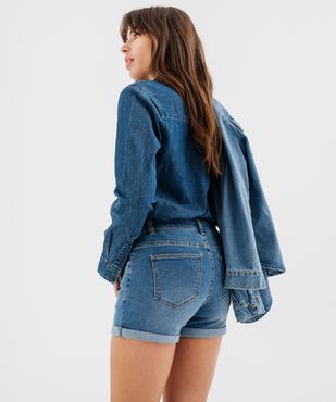 Short en jean avec revers cousus femme vue9 - GEMO 4G FEMME - GEMO