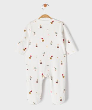 Pyjama en velours ouverture devant à motifs bébé vue4 - GEMO 4G BEBE - GEMO