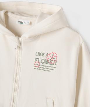 Sweat zippé à capuche imprimé devant et dos fille vue2 - GEMO 4G FILLE - GEMO