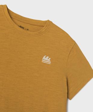 Tee-shirt manches courtes en jersey de coton flammé avec petite broderie garçon vue2 - GEMO 4G GARCON - GEMO