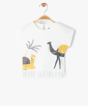 Tee-shirt bébé fille à franges et manches courtes vue1 - GEMO(BEBE DEBT) - GEMO