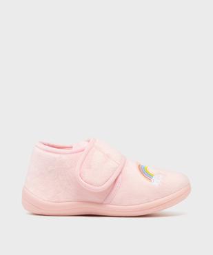 Chaussons en velours à scratch moelleux imprimé arc-en-ciel fille vue1 - GEMO (ENFANT) - GEMO