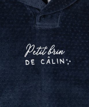 Pyjama bébé garçon en velours avec message vue2 - GEMO(BB COUCHE) - GEMO