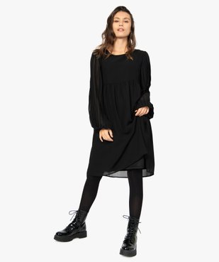 Robe femme en voile avec manches plissées transparentes vue5 - GEMO(FEMME PAP) - GEMO