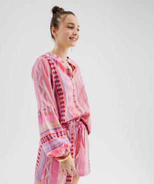 Blouse à manches longues bouffantes femme vue3 - GEMO(FEMME PAP) - GEMO