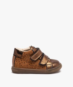 Chaussures de marche bébé dessus cuir brillant - Bopy vue1 - BOPY - GEMO